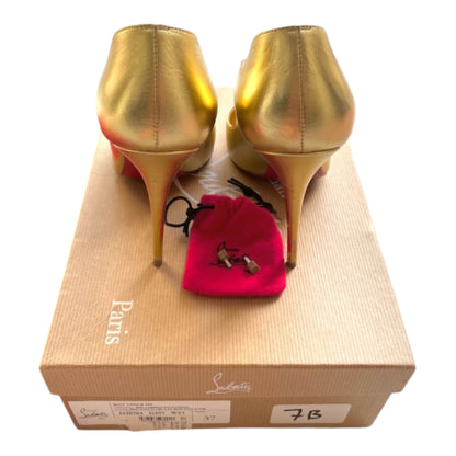 Christian Louboutin Hot Chick 100 Metallic Gold Pumps