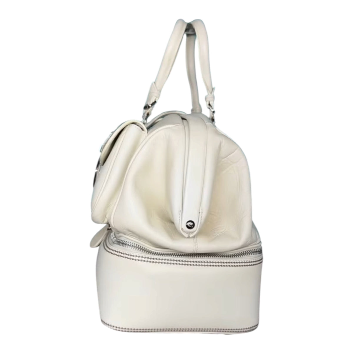 Dior White Leather Large Detective Bag
