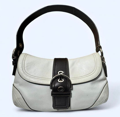 COACH Soho White Leather Buckle Shoulder Bag