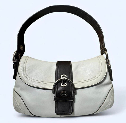 COACH Soho White Leather Buckle Shoulder Bag