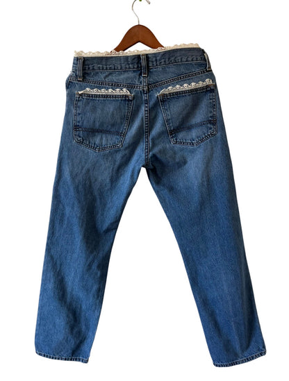 Denim Dolls One-of-One Lace Trim Vintage Denim Jeans