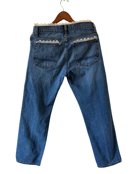 Denim Dolls One-of-One Lace Trim Vintage Denim Jeans