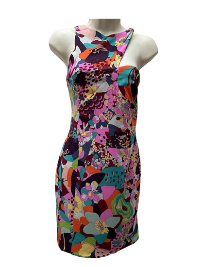 Vintage Gianni Versace 2003 Runway Silk Floral Dress – One Shoulder Cutout