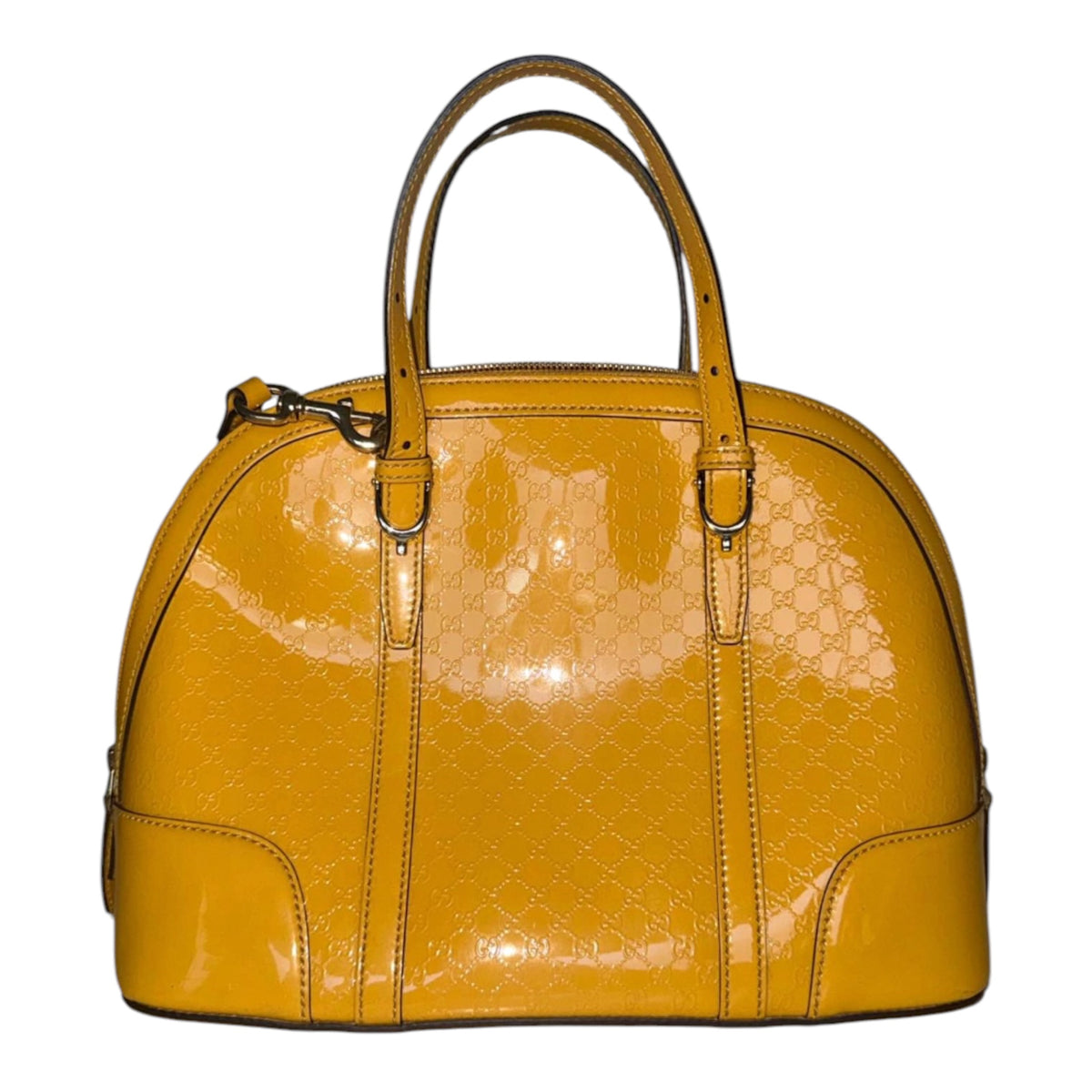 Gucci Yellow Patent Microguccissima Dome Bag