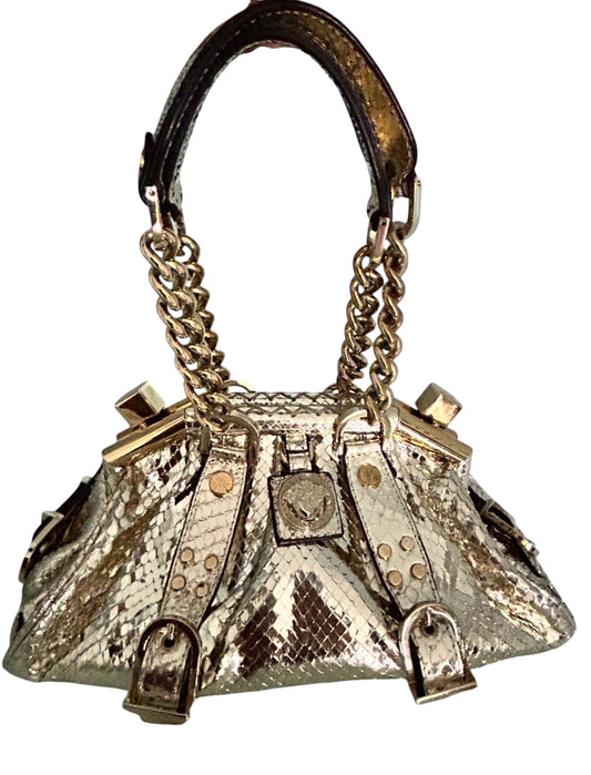Versace Gold Python Medusa Satchel