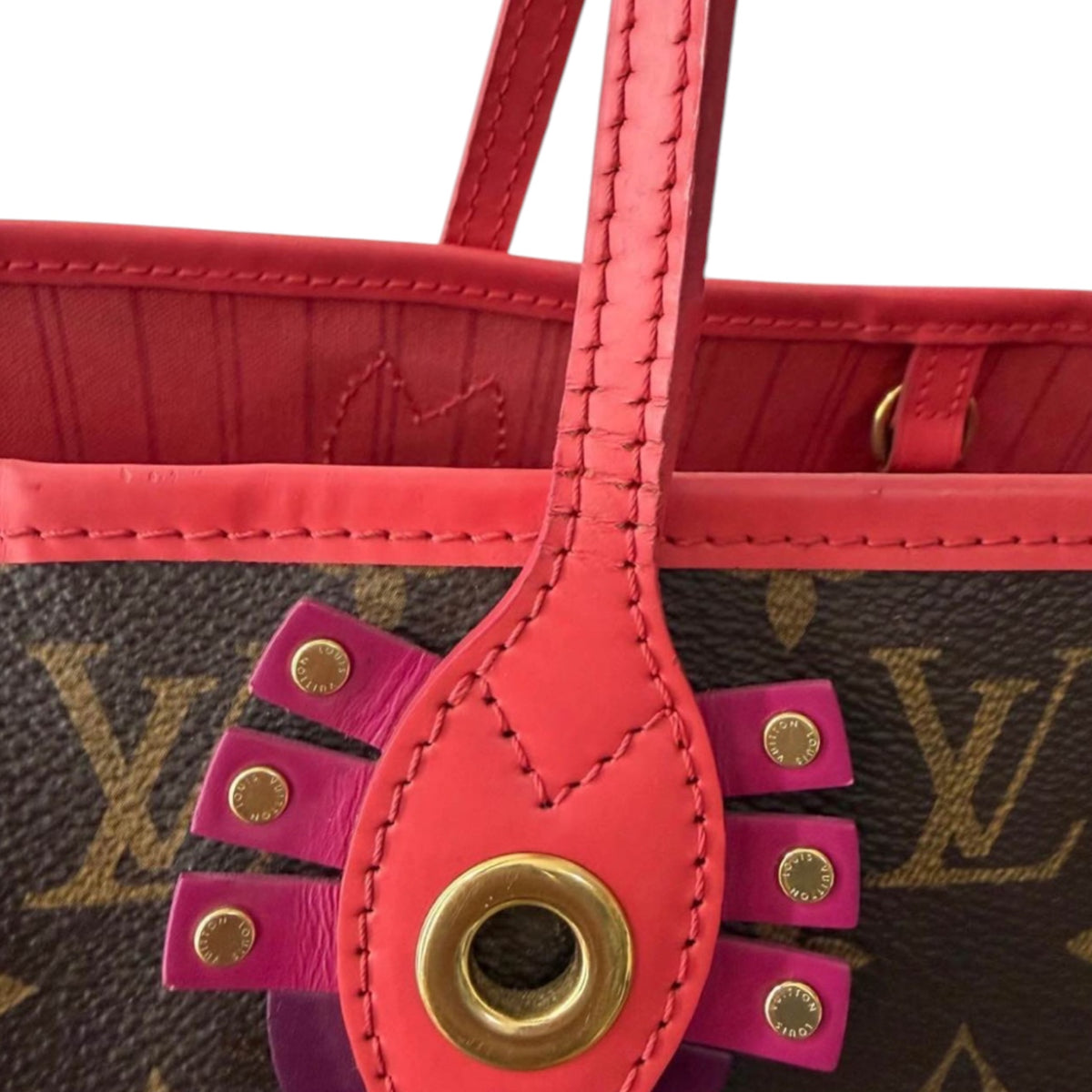 Louis Vuitton Monogram Totem Flamingo Neverfull MM With Pouch