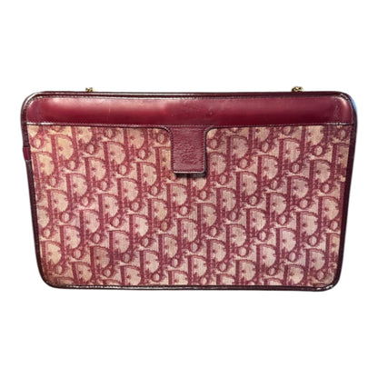 Christian Dior Burgundy Trotter Monogram Chain Shoulder Bag