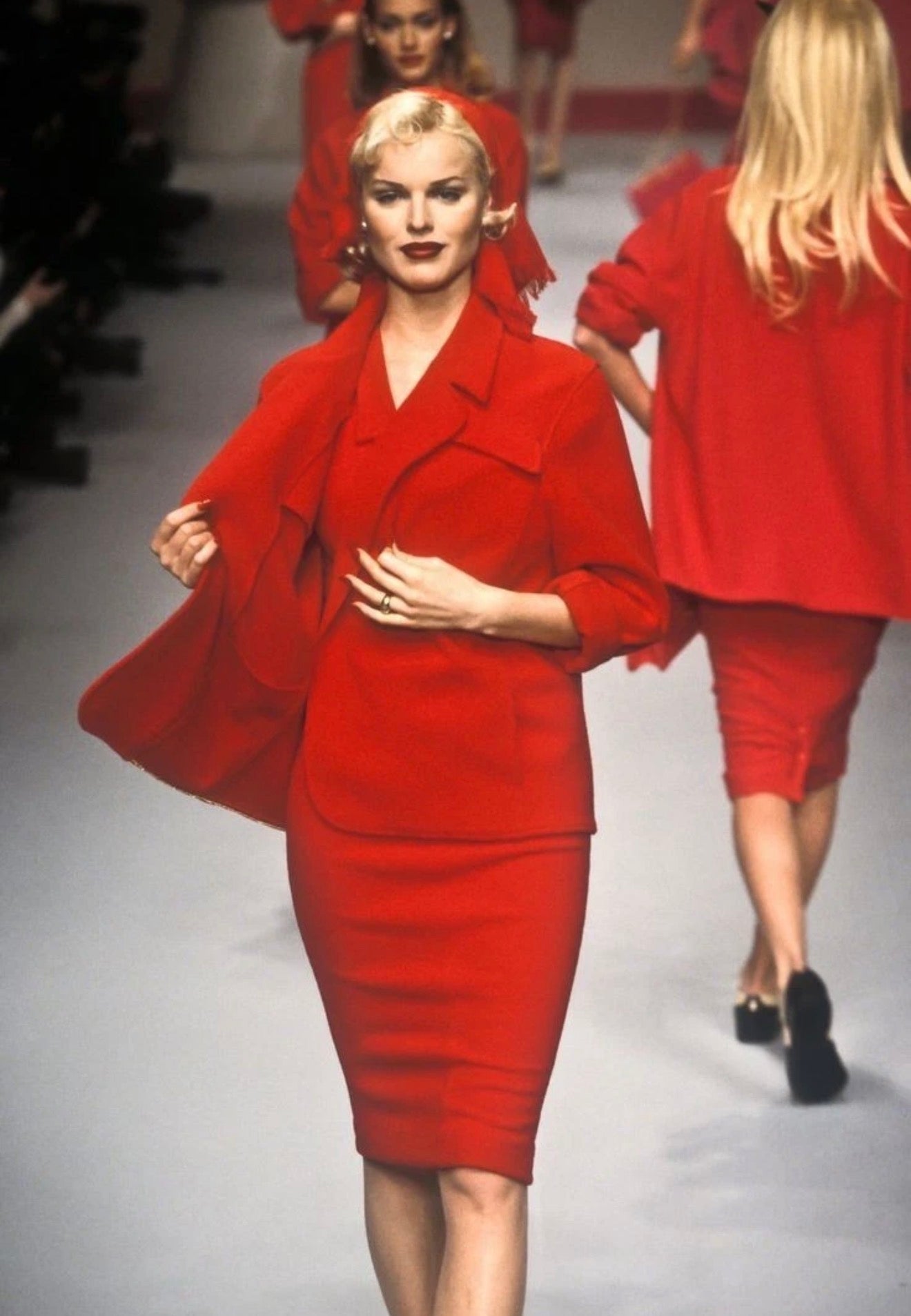 Vintage Chanel Fall 1995 Runway Tweed CC Dress – Iconic Karl Lagerfeld Era