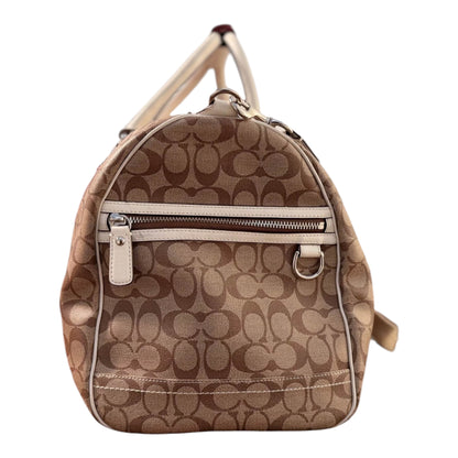 Coach Signature Stripe Monogram Travel Duffle Bag