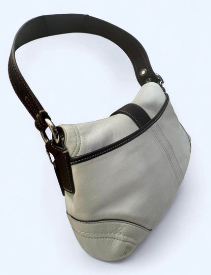 COACH Soho White Leather Buckle Shoulder Bag