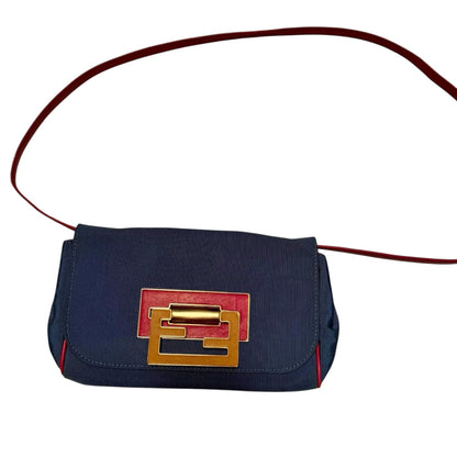 Fendi Blue Canvas Baguette Shoulder Bag