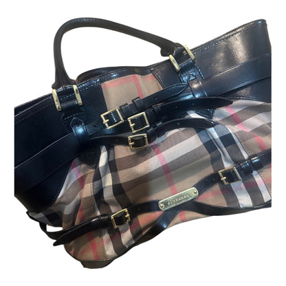 Burberry Prorsum Nova Check Multi-Buckle Warrior Tote