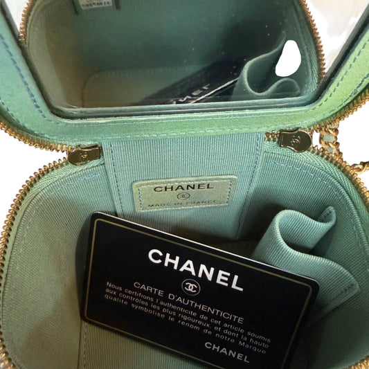 Rare CHANEL Iridescent Mini Vanity Case | Gold Hardware