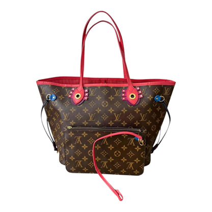 Louis Vuitton Monogram Totem Flamingo Neverfull MM With Pouch