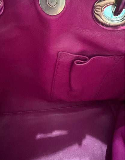 Rare Christian Dior Woven Lady Dior Tote in Fuchsia Pink