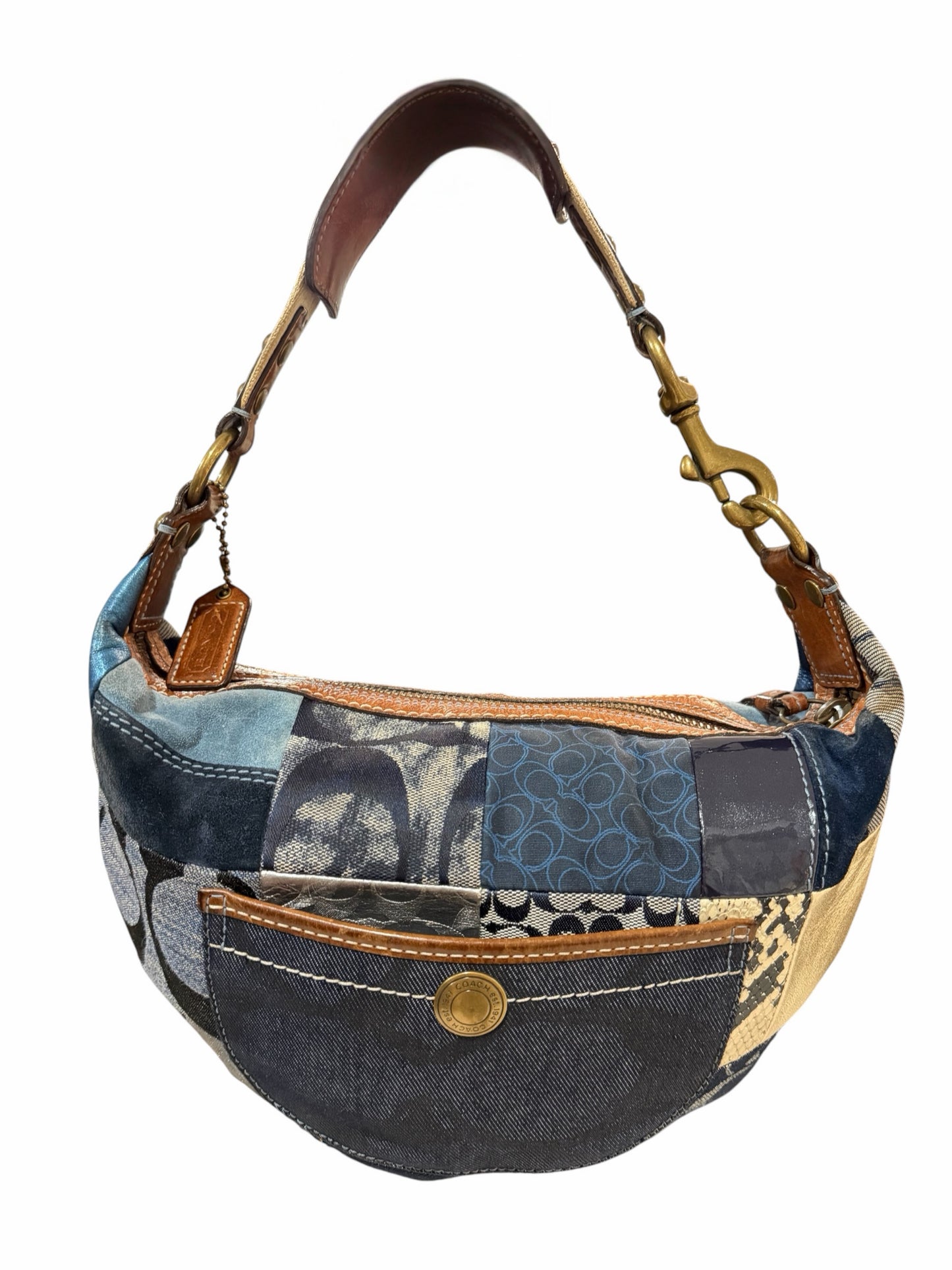 Coach Patchwork Denim Shoulder Bag