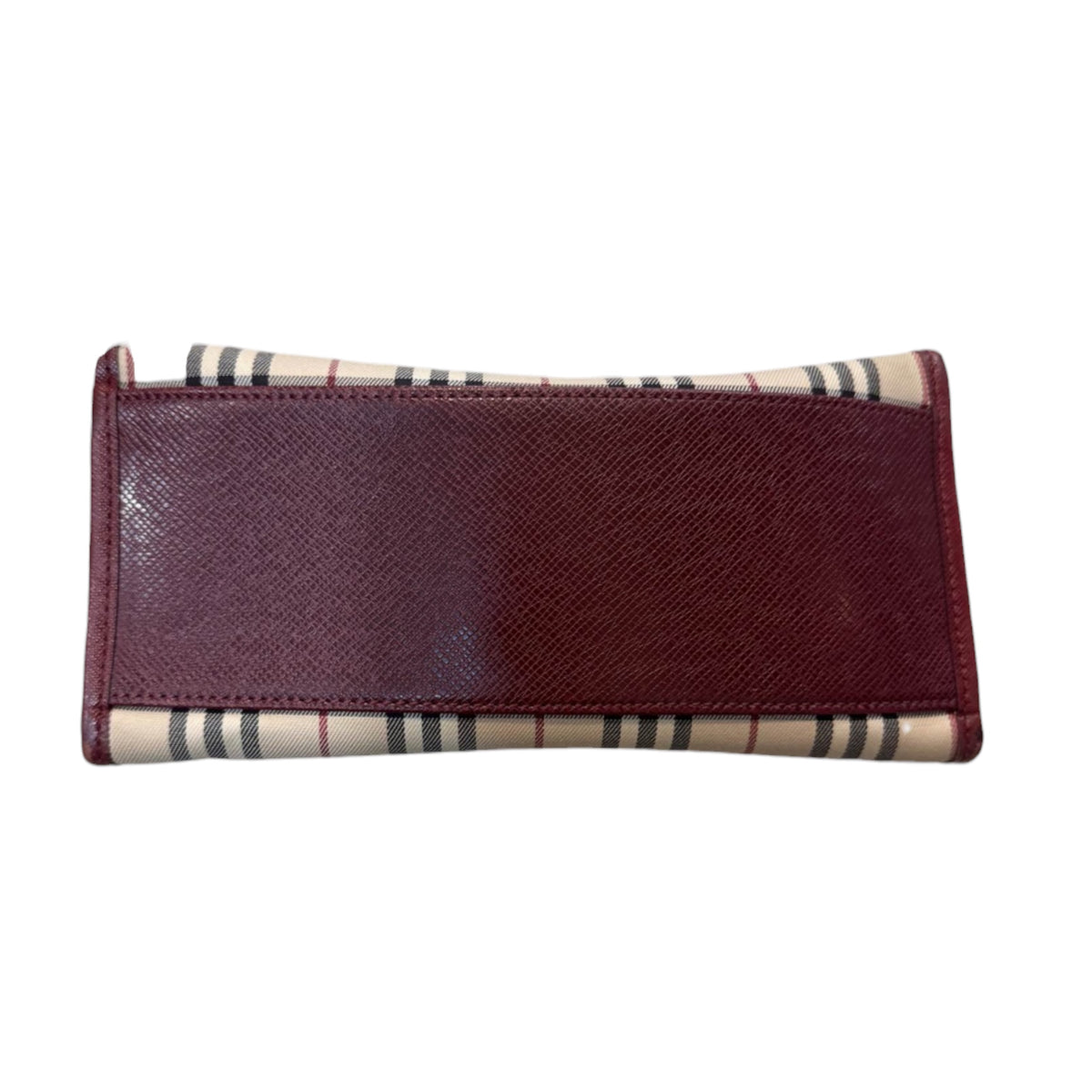 Burberry Nova Check Burgundy Leather Tote