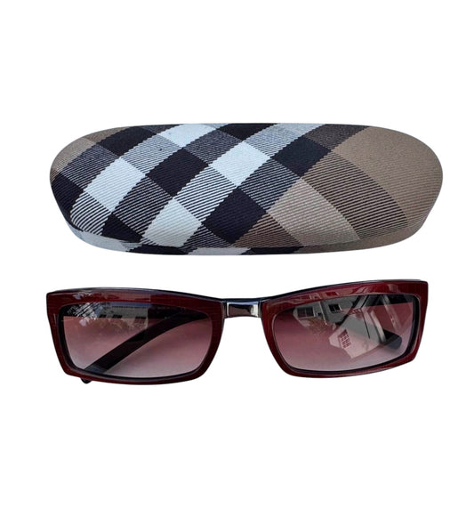 Burberry Rectangular Sunglasses – Red Frame