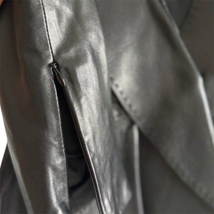 Gianni Versace 1990s Sculpted Black Leather Blazer