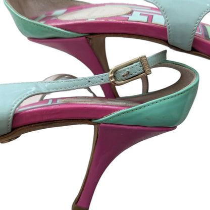 Emilio Pucci Fuchsia & Mint Strappy Heels
