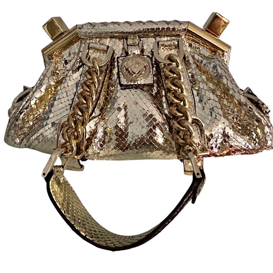 Versace Gold Python Medusa Satchel