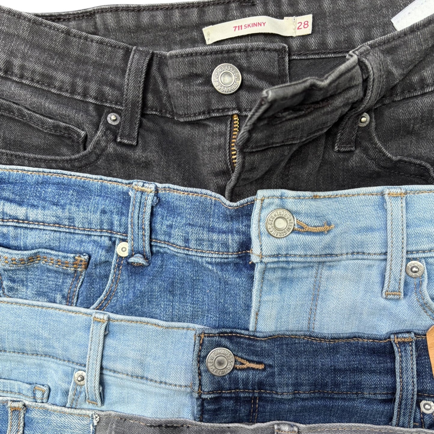 Denim Dolls One-of-One Patchwork Waist Reworked Levi’s Skirt