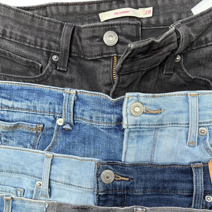 Denim Dolls One-of-One Patchwork Waist Reworked Levi’s Skirt