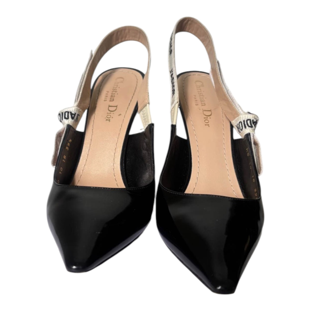 Christian Dior J’Adior Black Patent Slingback Pumps
