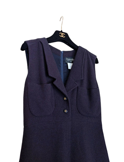 Vintage Chanel Fall 1995 Runway Tweed CC Dress – Iconic Karl Lagerfeld Era