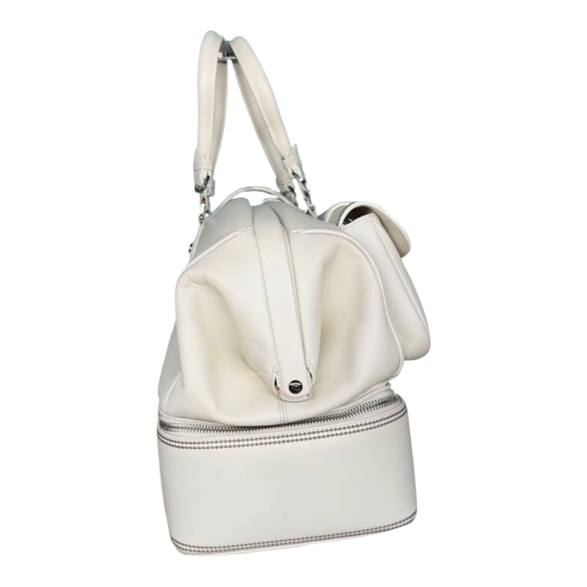 Dior White Leather Large Detective Bag