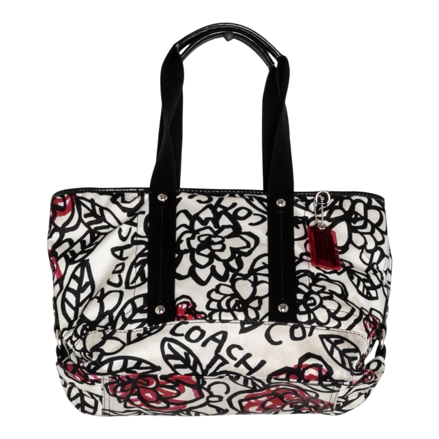 Coach Poppy Graffiti Floral Canvas Tote Bag