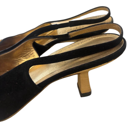 Gucci Black Crystal GG Embellished Slingback Pumps