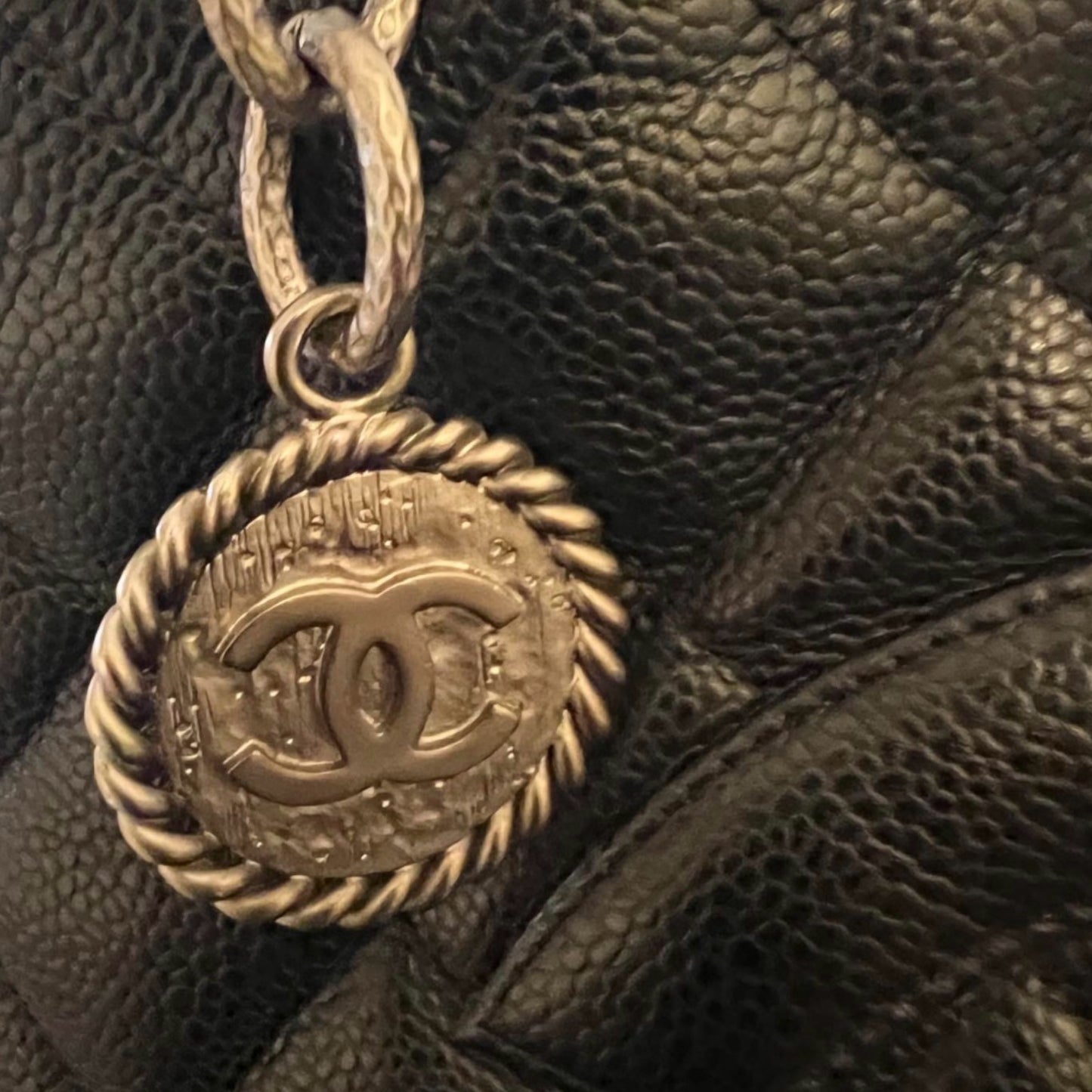Chanel Medallion Tote Black Caviar Leather