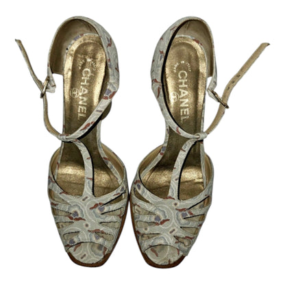 Chanel Printed Canvas Sandals