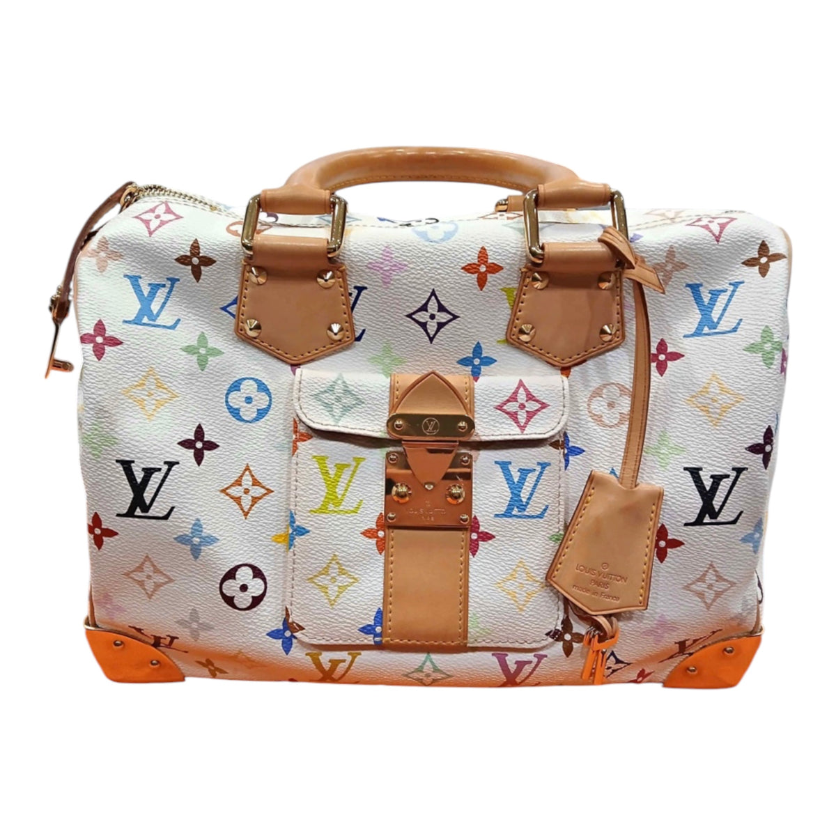 Louis Vuitton x Takashi Murakami Monogram Multicolore Speedy — White