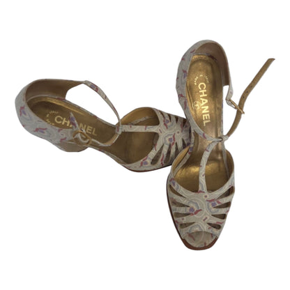 Chanel Printed Canvas Sandals