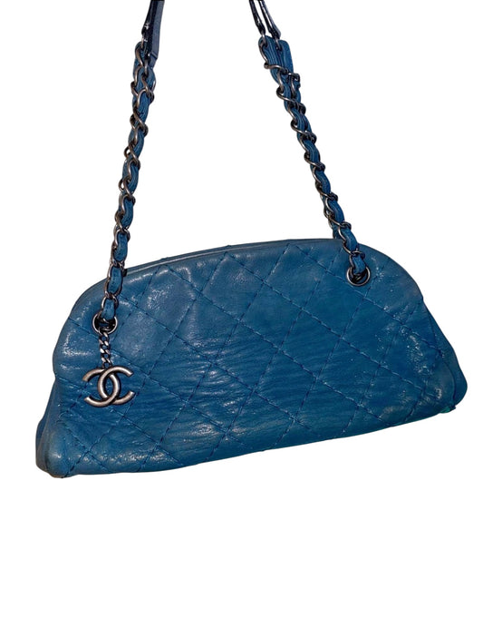 Chanel Blue Mademoiselle Quilted Leather Bag