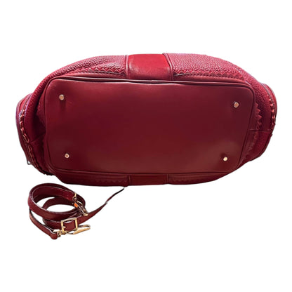 Burberry Prorsum Red Leather Tassel Satchel