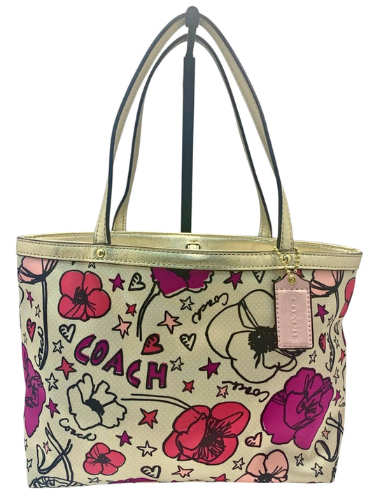 Coach Poppy Graffiti Kyra Glam Tote – Pink Patent Hangtag