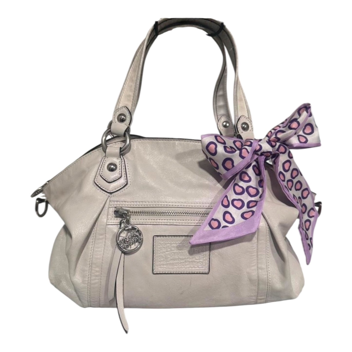 Coach Poppy Pearl White Leather Satchel