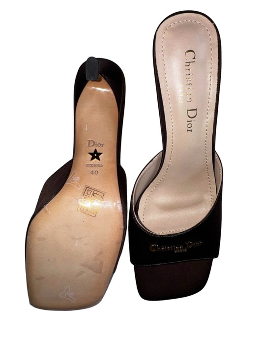 Christian Dior Paris Leather Slide Heels