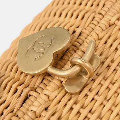 Vintage Chanel Rattan Heart Lock Basket Bag