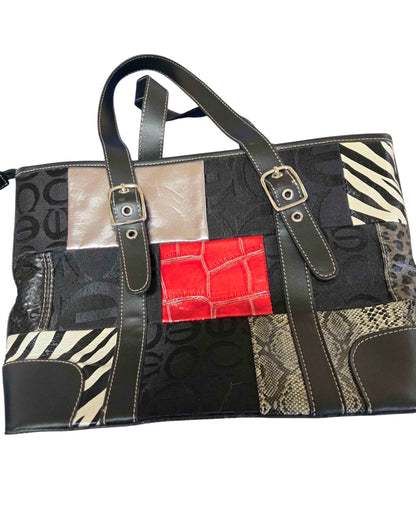 Coach Patchwork Animal Print Tote Bag (Snakeskin Zebra Croc)