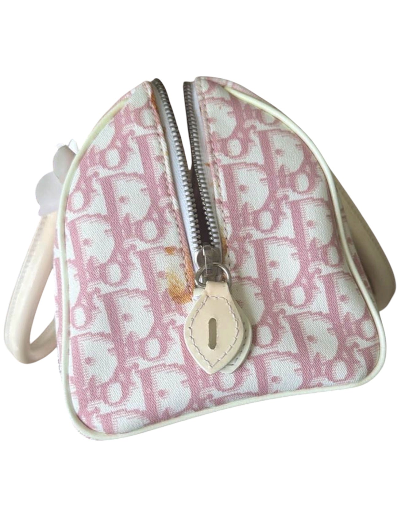 Dior Girly Trotter Boston Bag (Pink Floral Appliqué)