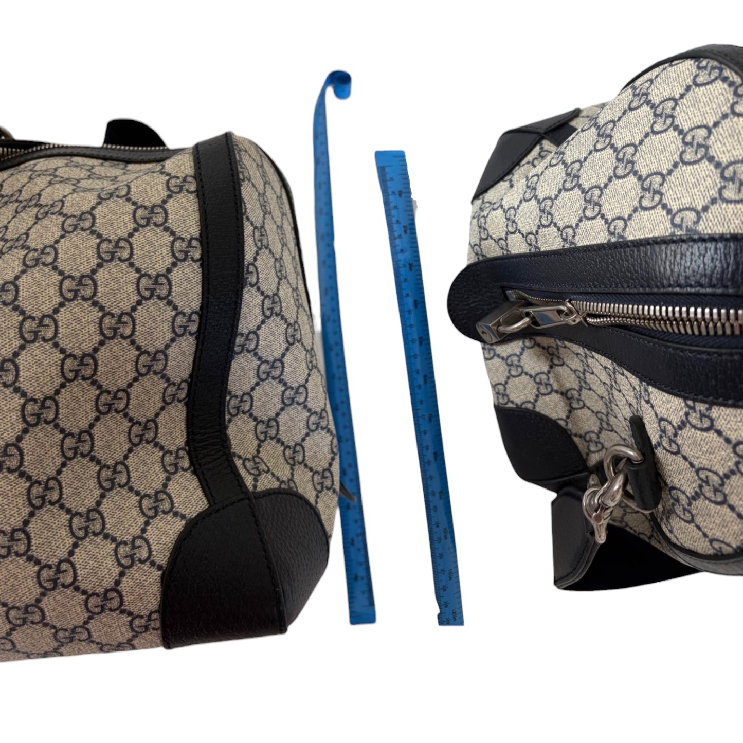 Gucci GG Supreme Accessory Collection Boston Bag – Navy Web Stripe