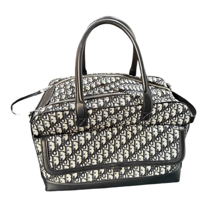 Christian Dior Vintage Black Oblique Trotter Boston Bag