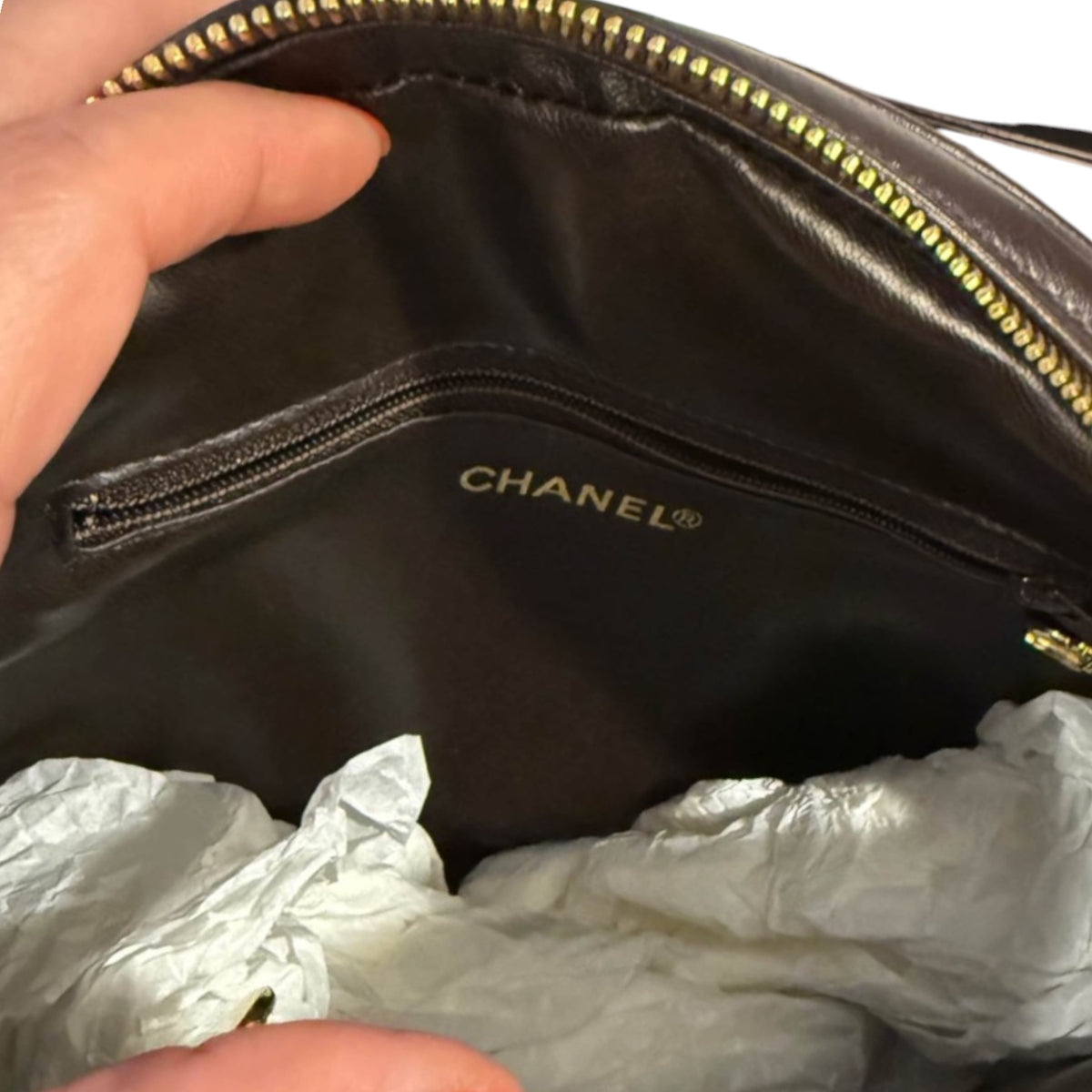 Chanel Vintage Quilted Suede Round Shoulder Bag