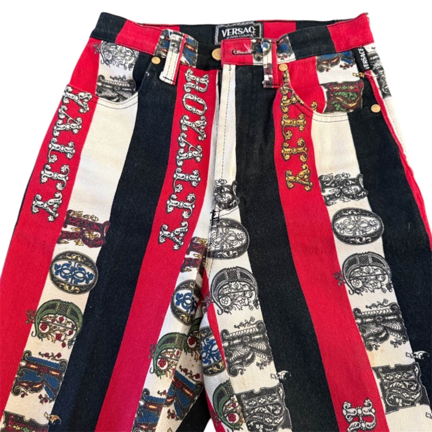 Rare Versace Jeans Couture Rock & Royalty Print Jeans