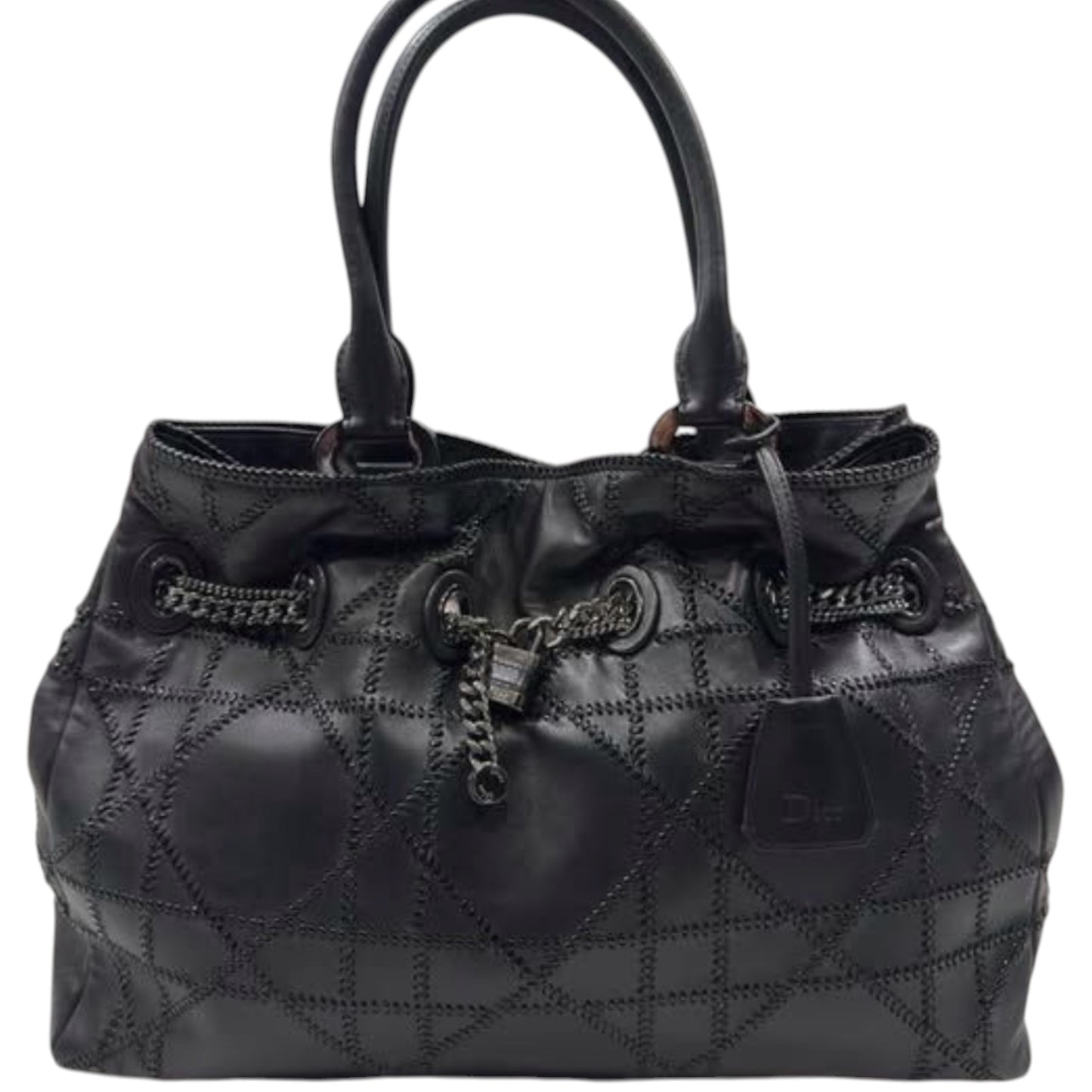 Christian Dior Chri Chri Cannage Leather Tote Bag