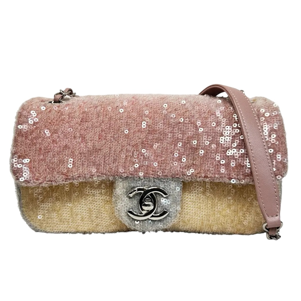 Chanel Pink Waterfall Sequin CC Flap Bag